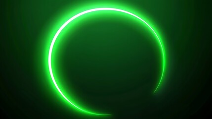 Obraz premium Glowing Green Neon Circle Abstract Design