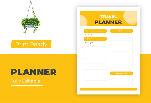 Travel Planner Template with Budget Section