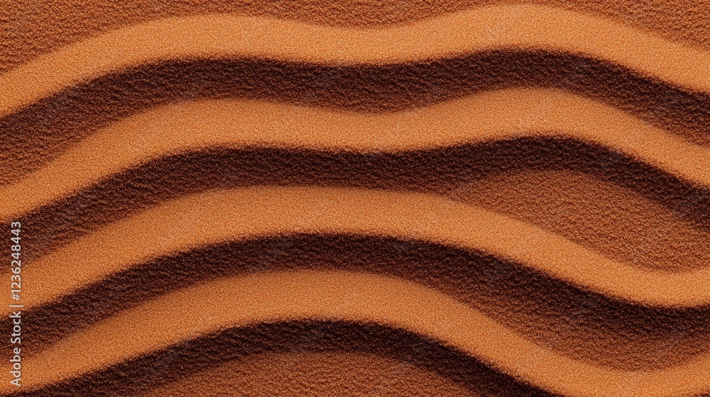 Poster desert sand dune texture: abstract close-up of rippled sand dunes creating a mesmerizing pattern of 