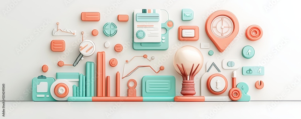 Poster set of modern business and finance icons for capex reporting analytics and financial management dash