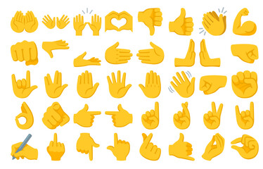 Collection of Yellow Hand Emojis