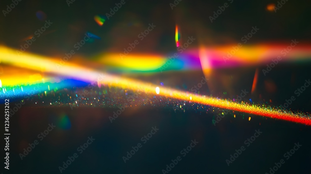 Poster Mesmerizing abstract image showcasing a kaleidoscope of vibrant refracting light beams in a prismatic spectrum creating a captivating and hypnotic visual experience  The interplay of color light