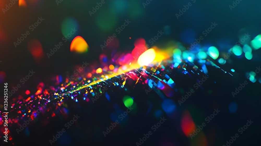 Poster Mesmerizing abstract image showcasing a kaleidoscopic display of vibrant colorful bokeh lights and shimmering glowing illumination  The image creates a dreamlike