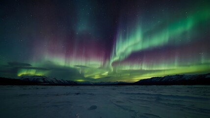 Naklejka premium aurora borealis over the sea