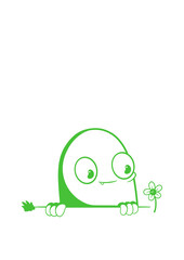 Cute Character Holding a Flower