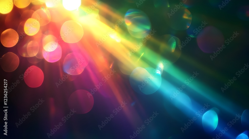 Poster vibrant colorful and mesmerizing abstract background with out of focus bokeh lights creating a kalei