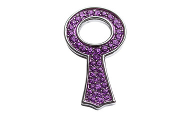 Fototapeta premium Empowerment in Purple A Women's Pin with Stylish Accents Isolated On Transparent Background.