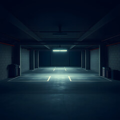 dark liminal space garage interior