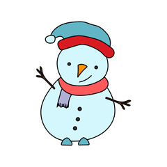 Cartoon Winter Clipart: Hand-drawn Winter Clipart: Colorful Winter Doodles