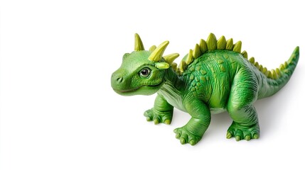 Obraz premium Green Dinosaur Toy Figure with Spikes and Friendly Expression