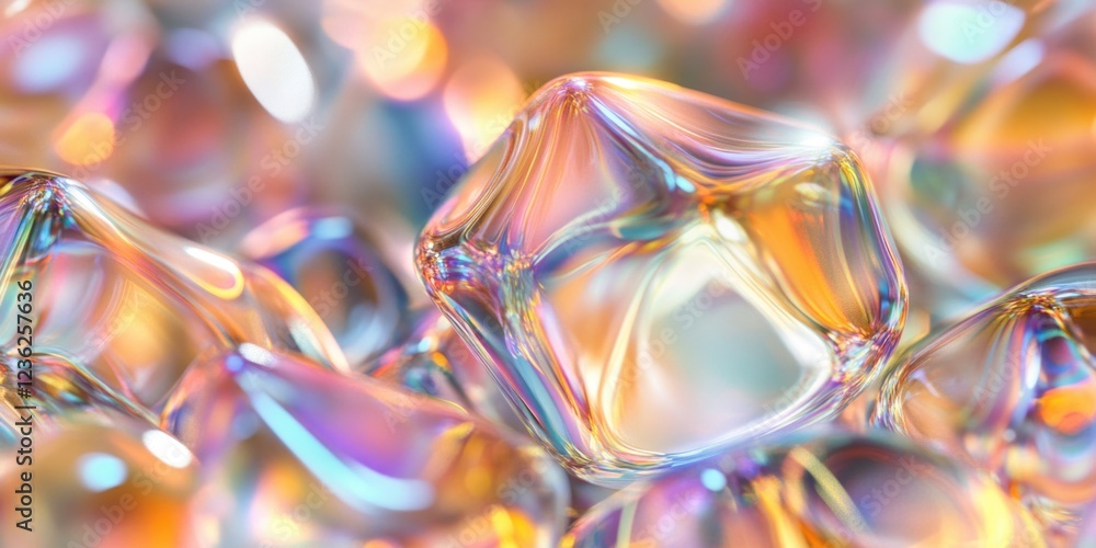 Poster bubble formation with multi-colored solution.
