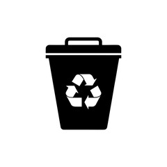 Trash delete icon silhouette vector illustration design on white background.