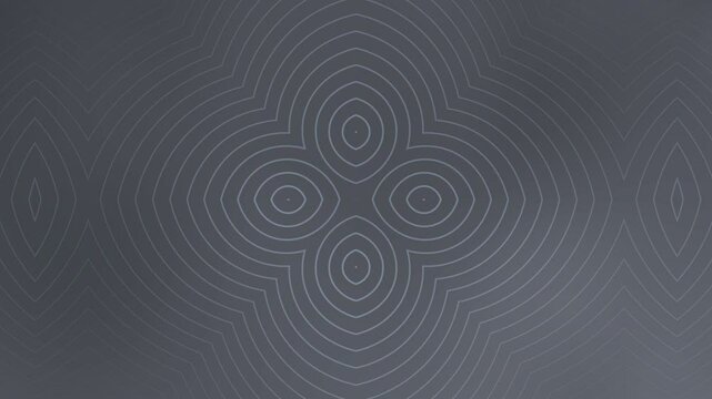 Gray concentric circles create a fourleaf clover pattern suitable for background designs, St. Patricks Day, or luckthemed concepts.