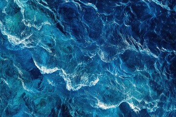 Obraz premium Peaceful ocean with gentle waves and vibrant blue waters.