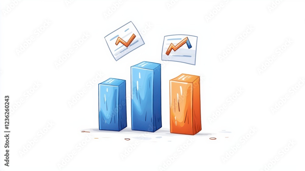 Poster modern business data visualization infographic with colorful graphs and charts for financial analysi