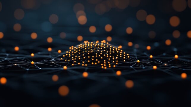 Vibrant digital cloud network visualization with luminous particles and geometric patterns representing the interconnected nature of technology data