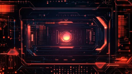 Obraz premium Futuristic Abstract Background with Red and Black Circuit Design