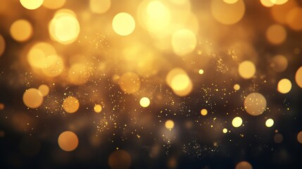 Fototapeta premium Golden Abstract Background with Sparkling Bokeh Effect and Light