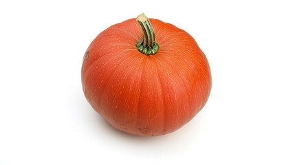 Obraz premium Vibrant Orange Pumpkin Isolated on White Background for Autumn Decor