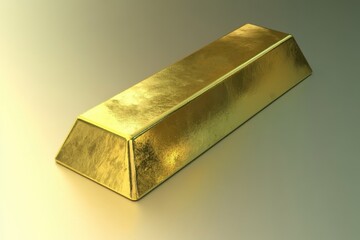 A single gold bar rests on a neutral background