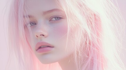 Fototapeta premium Gentle Portrait with Soft Lighting and Subtle Elongation Effects