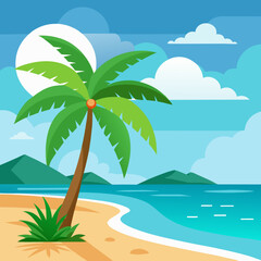 tropical island with palm trees