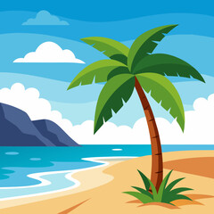 tropical island with palm trees