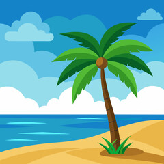 tropical island with trees