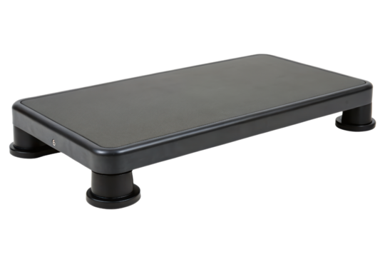 Black plastic aerobic step isolated with transparent background