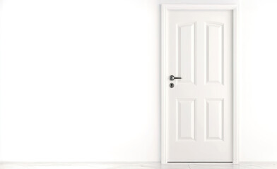 Modern White Door with Clean Minimalistic Background in Interior Design