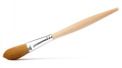 Fototapeta premium High-Quality Paint Brush with Wooden Handle and Soft Bristles