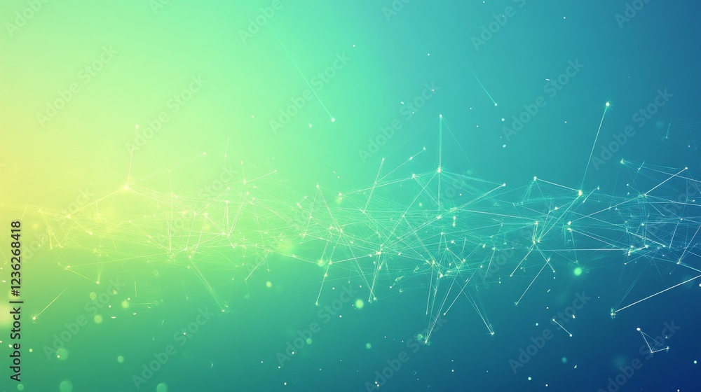 Poster abstract colorful background with light particles and geometric lines