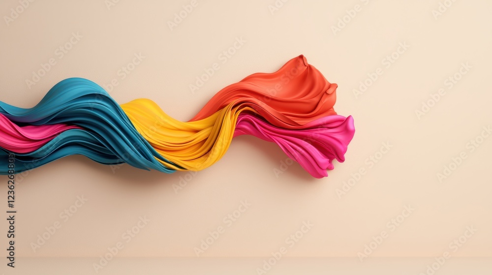 Poster vibrant abstract fluid swirl seamless colorful digital art composition flowing dynamic shapes and pa