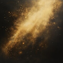 Obraz premium Ethereal Gold Dust Galaxy with Starry Background in Universe
