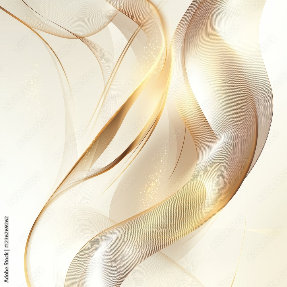 Poster elegant abstract waves with soft light and subtle sparkles
