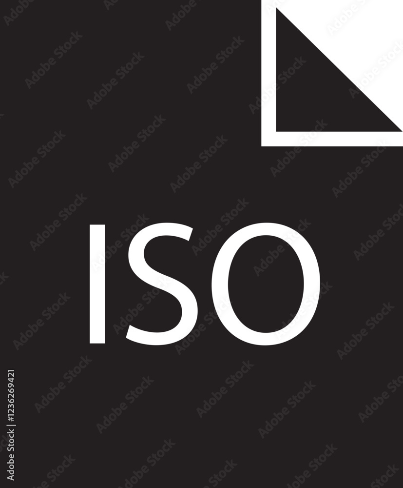 Poster file icon. format of document on computer flat symbol. iso file sign. audio extension graphic multim