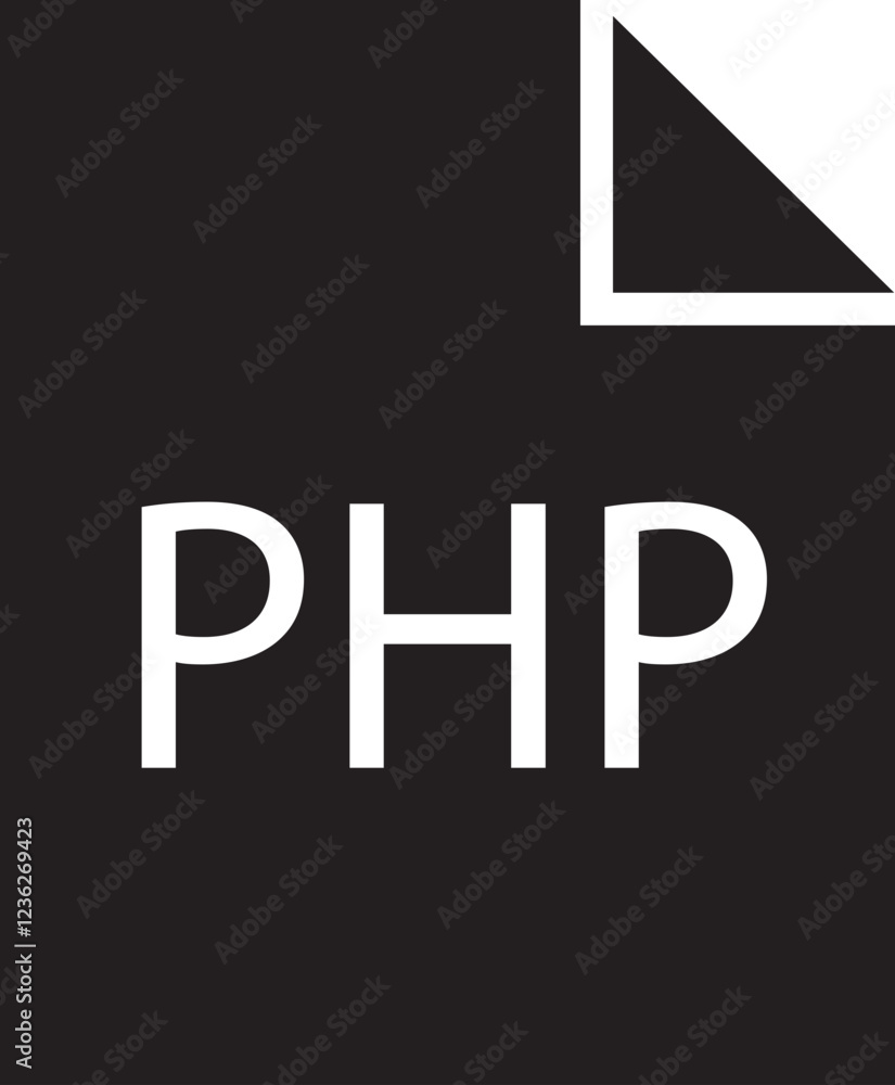 Poster file icon. format of document on computer flat symbol. php file sign. audio extension graphic multim