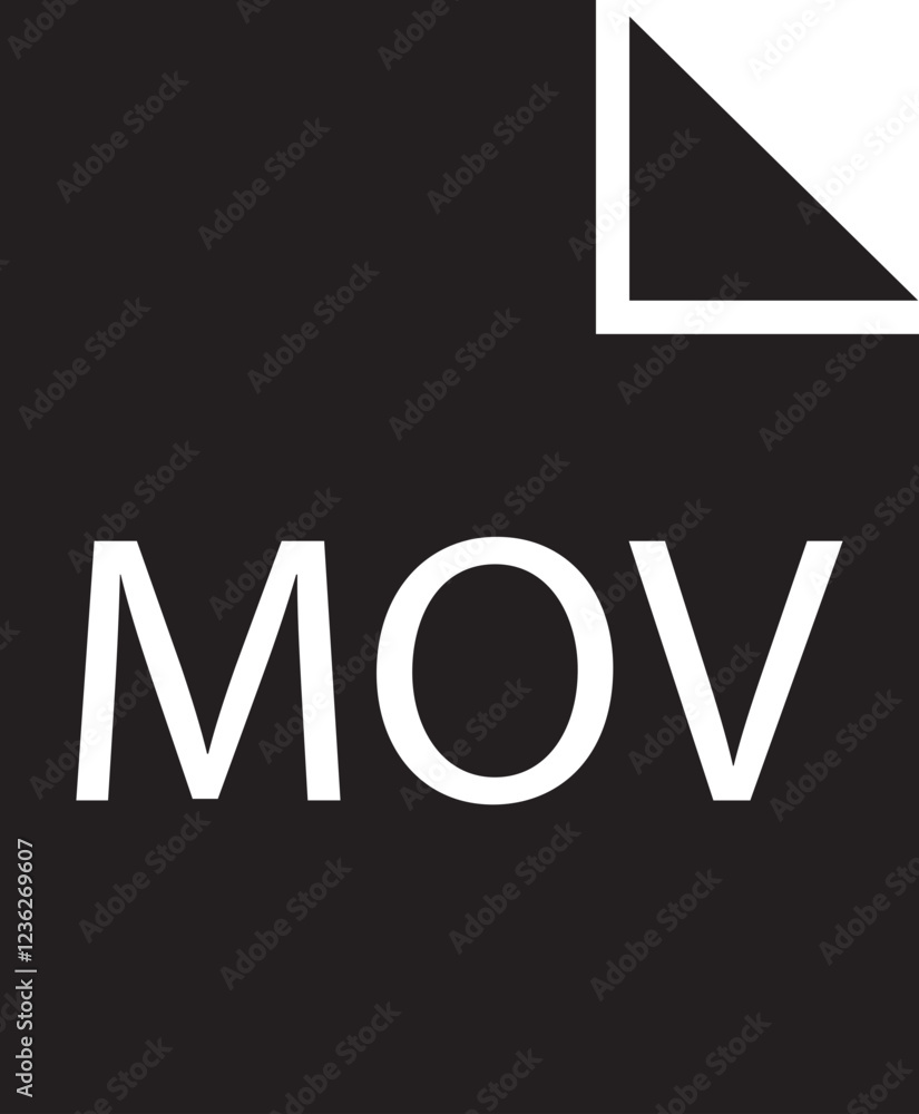 Poster file icon. format of document on computer flat symbol. mov file sign. audio extension graphic multim