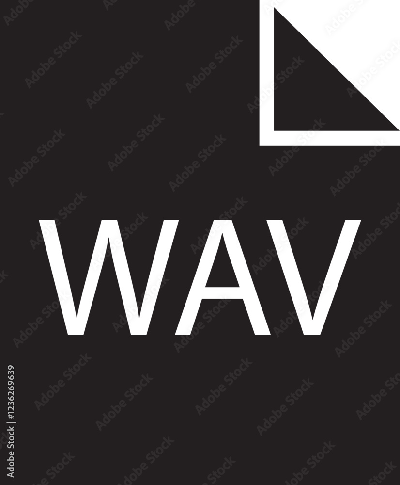 Poster file icon. format of document on computer flat symbol. wav file sign. audio extension graphic multim