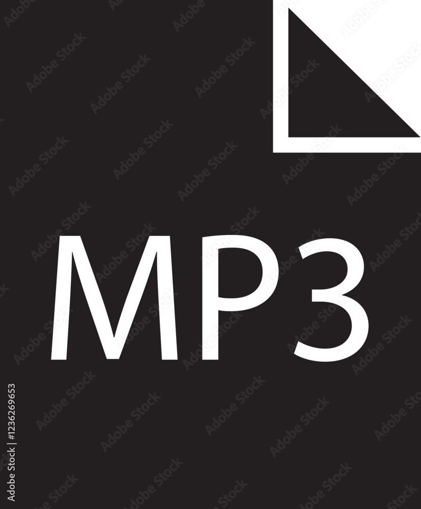 Poster file icon. format of document on computer flat symbol. mp3 file sign. audio extension graphic multim