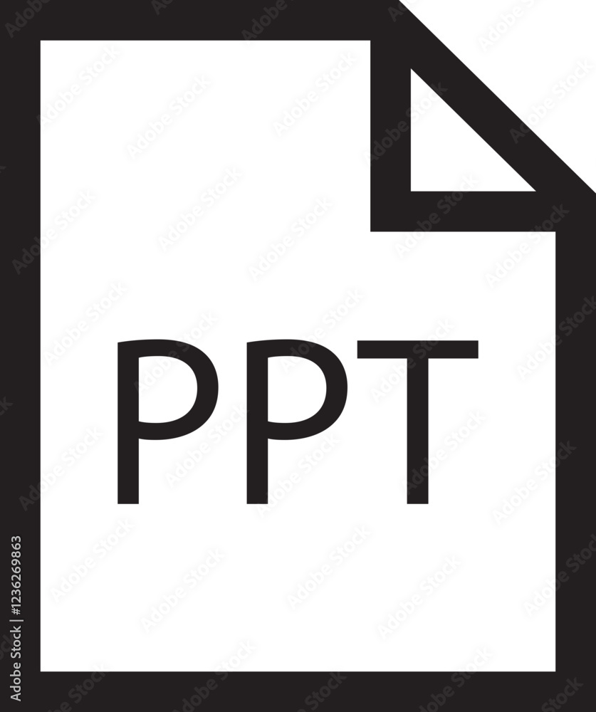 Poster file icon. format of document on computer outline symbol. ppt file sign. audio extension graphic mul