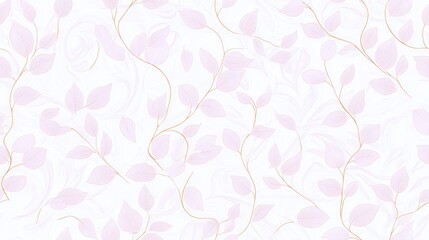 Elegant Floral Swirl Pattern with Delicate Leaves and Light Background