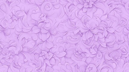 Fototapeta premium Elegant Looping Floral Artwork with Scrolls in Soft Purple Tones