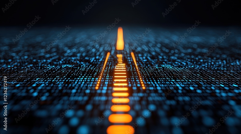 Aufkleber futuristic tech driven enterprise abstract glowing digital landscape sleek modern and minimalist vis