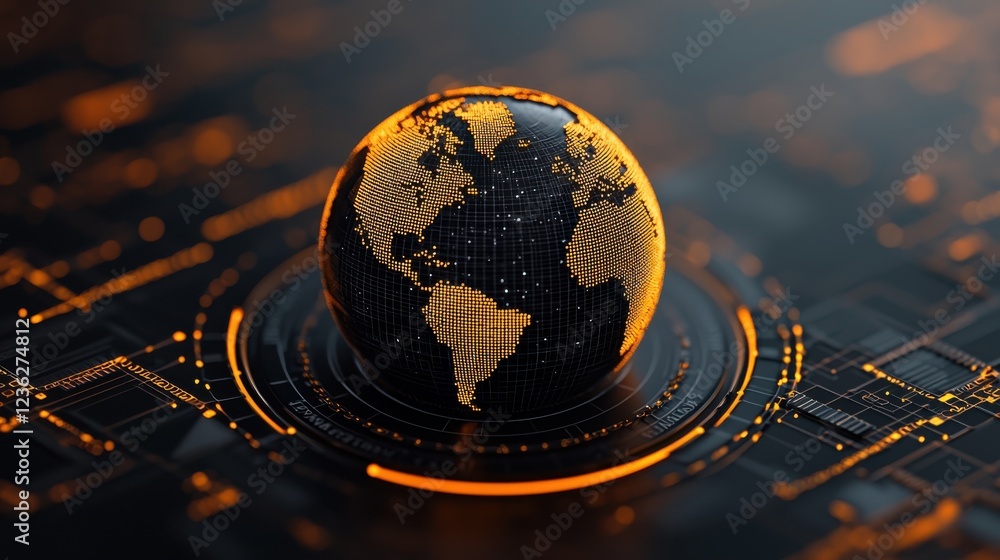 Poster visualizing global connectivity through cutting edge cloud technology a futuristic depicting the sea