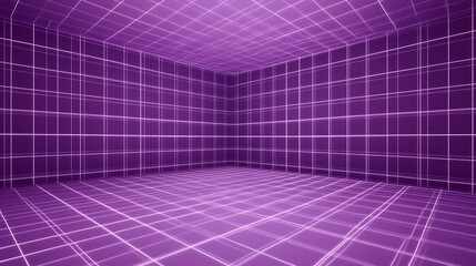 Abstract Purple Grid Room Digital Design