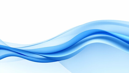 Fototapeta premium Abstract blue waves, flowing curves, smooth gradients, white background, dynamic motion, fluid design, minimalist composition, ethereal atmosphere, soft edges, light and airy, sleek lines, translucent