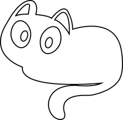 Funny cat icon.Collection of silhouette of funny cats in different poses. Vector illustration isolated on white background. Drawing with children.Halloween damn kittens.Cat is misbehaving and playing.
