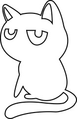 Funny cat icon.Collection of silhouette of funny cats in different poses. Vector illustration isolated on white background. Drawing with children.Halloween damn kittens.Cat is misbehaving and playing.