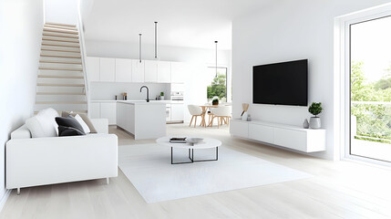 Modern open-plan apartment living room design